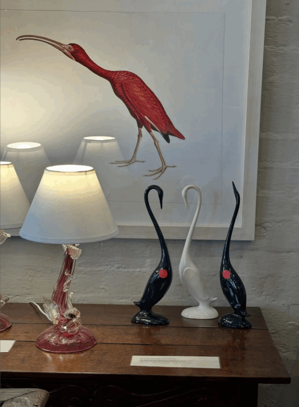 Pair of Venetian Murano rich pink & gold lamps. - Image 5